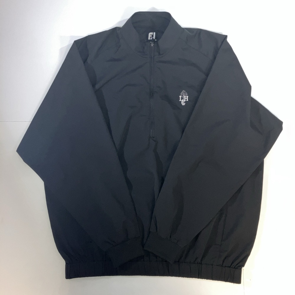 FootJoy Golf Windbreaker Mens Large Black Half Zip Lake Hickory Country Club
